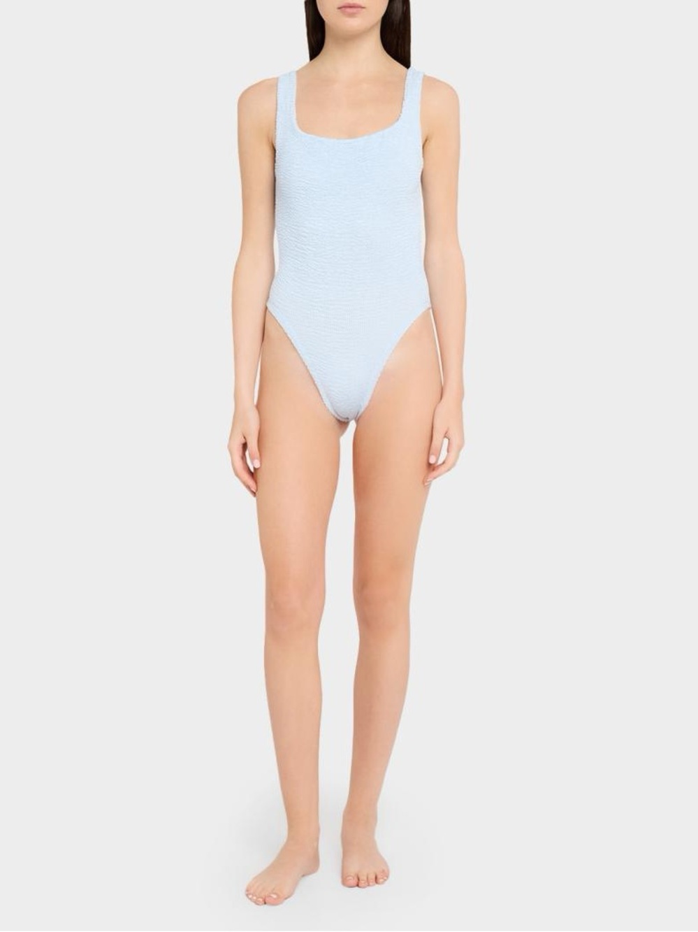 Hunza G Square Neck One Piece Swimsuit Blue